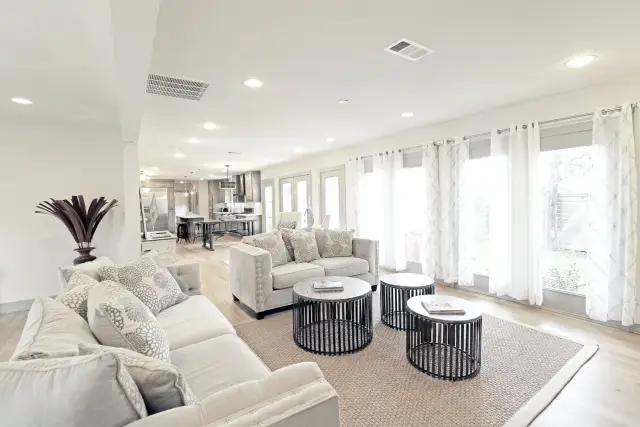 Chateau Gold living room, furnished house in Texas Medical Center / West University, Houston — furnished rentals in Houston
